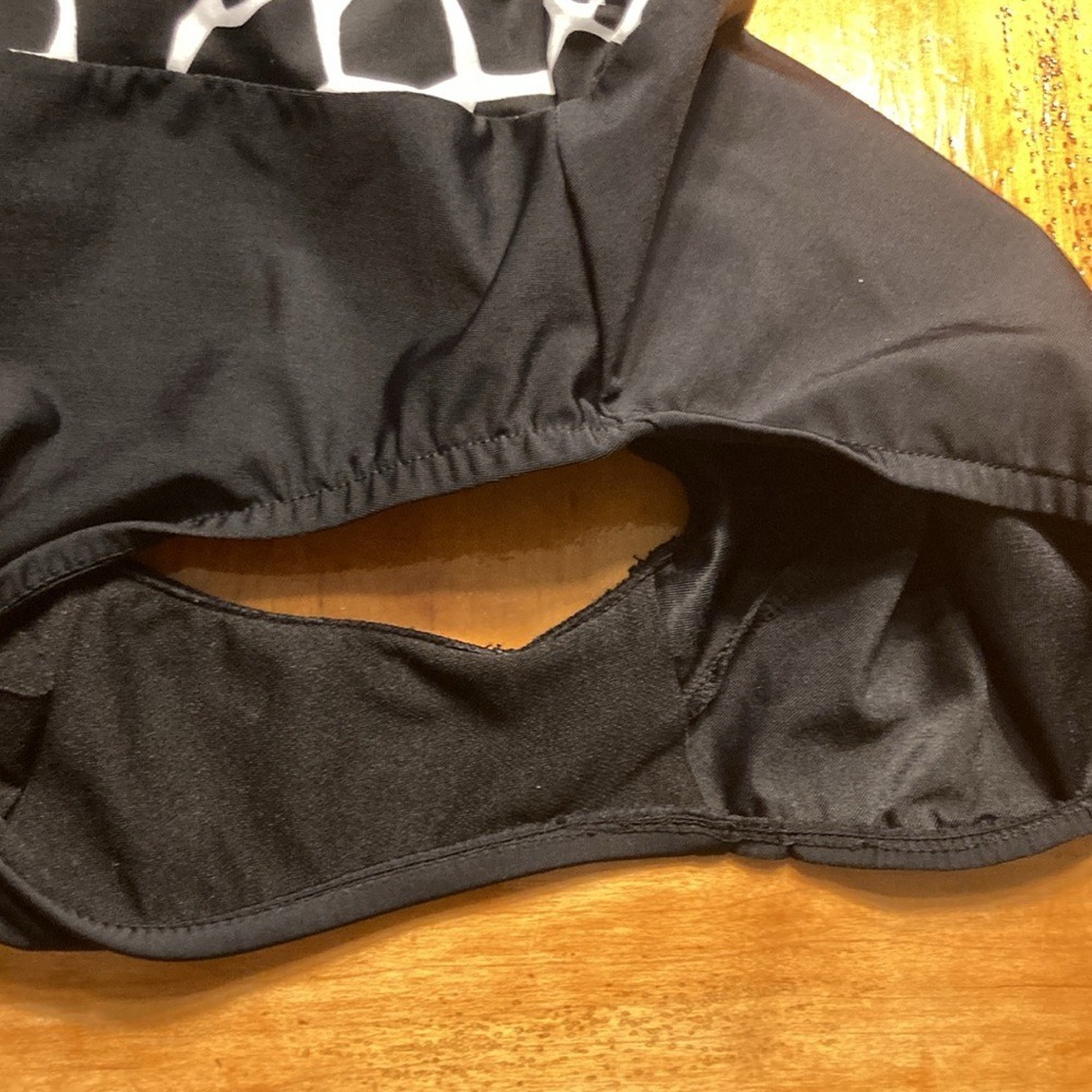 Croft & Barrow Giraffe Print One Piece Swimsuit Black White Size 14 - Picture 8 of 11